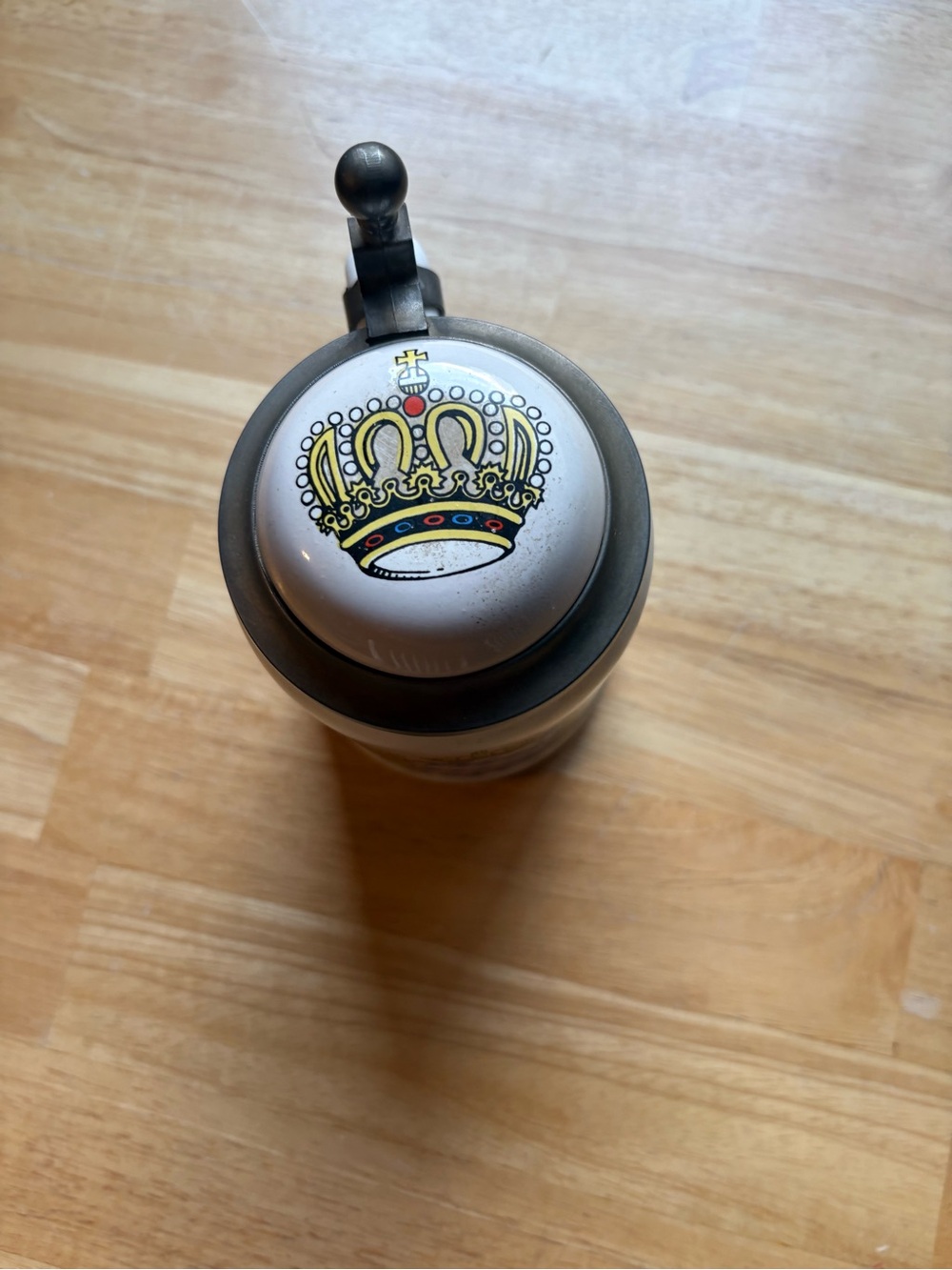 Crown Accent Ceramic Stein Lid - White and Gold collectors piece , from Germany
